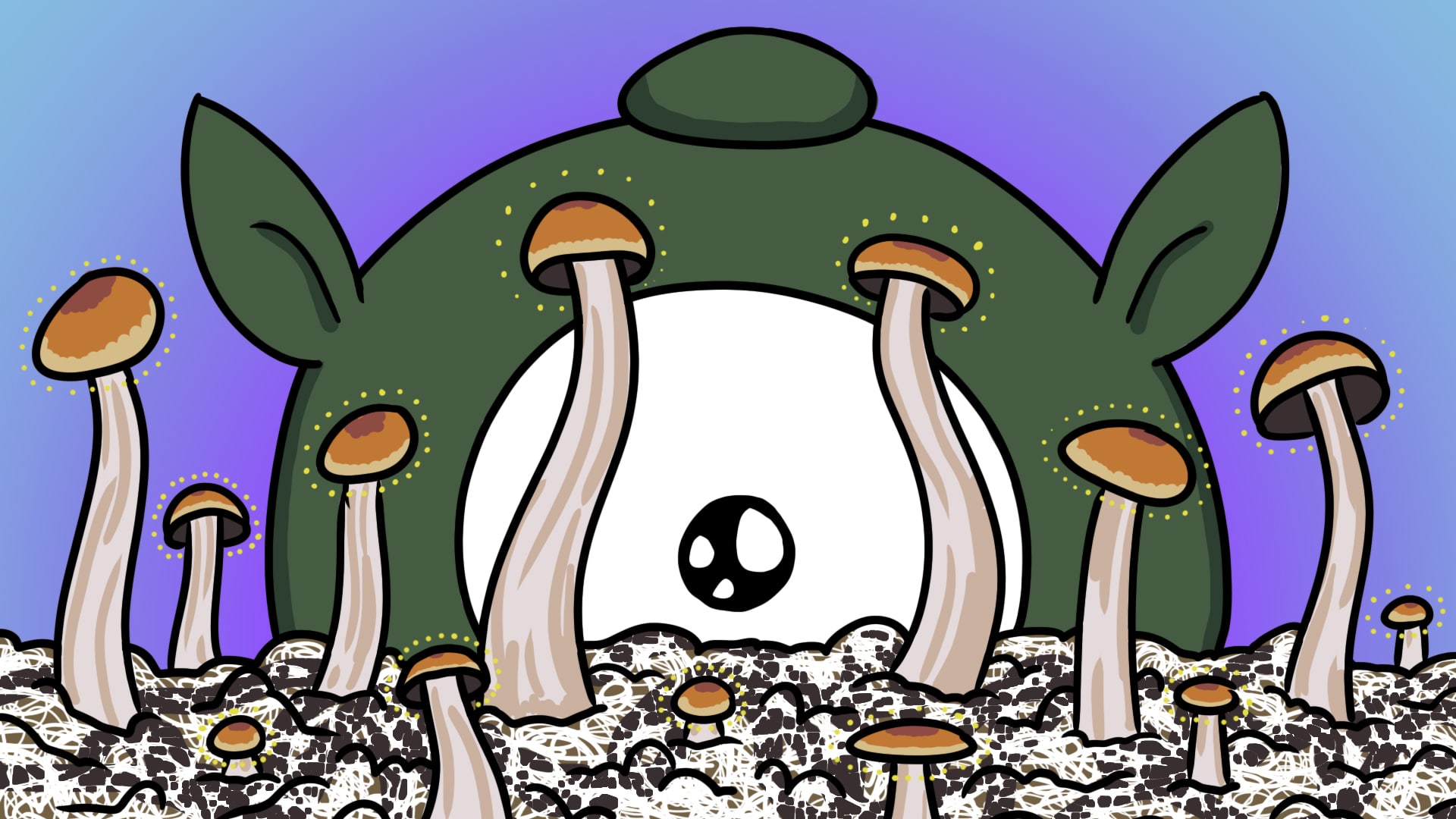 Medicine man growing magic mushrooms