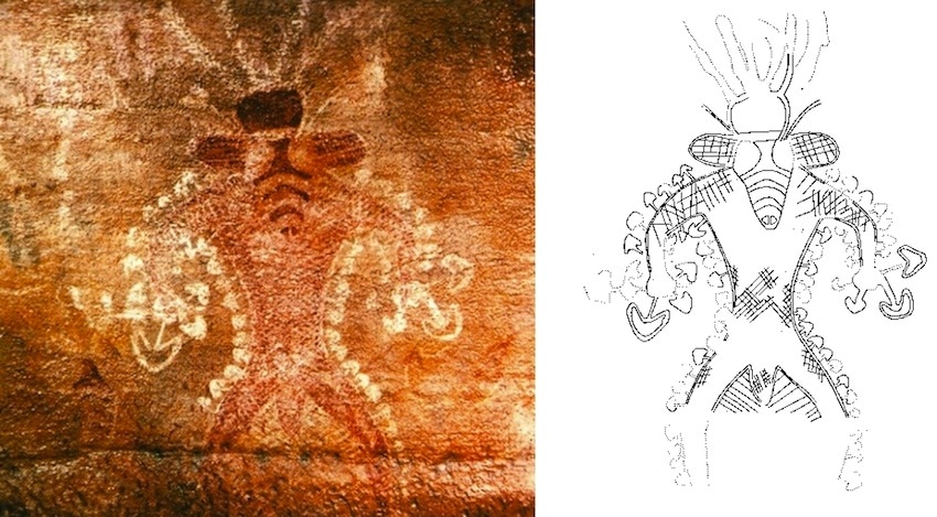 bee shaman cave drawing